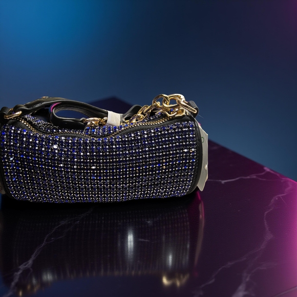 Caleesa Handbags - NWOT Blue and Black with Goldtone hardware Crossbody Bag with Structured Design